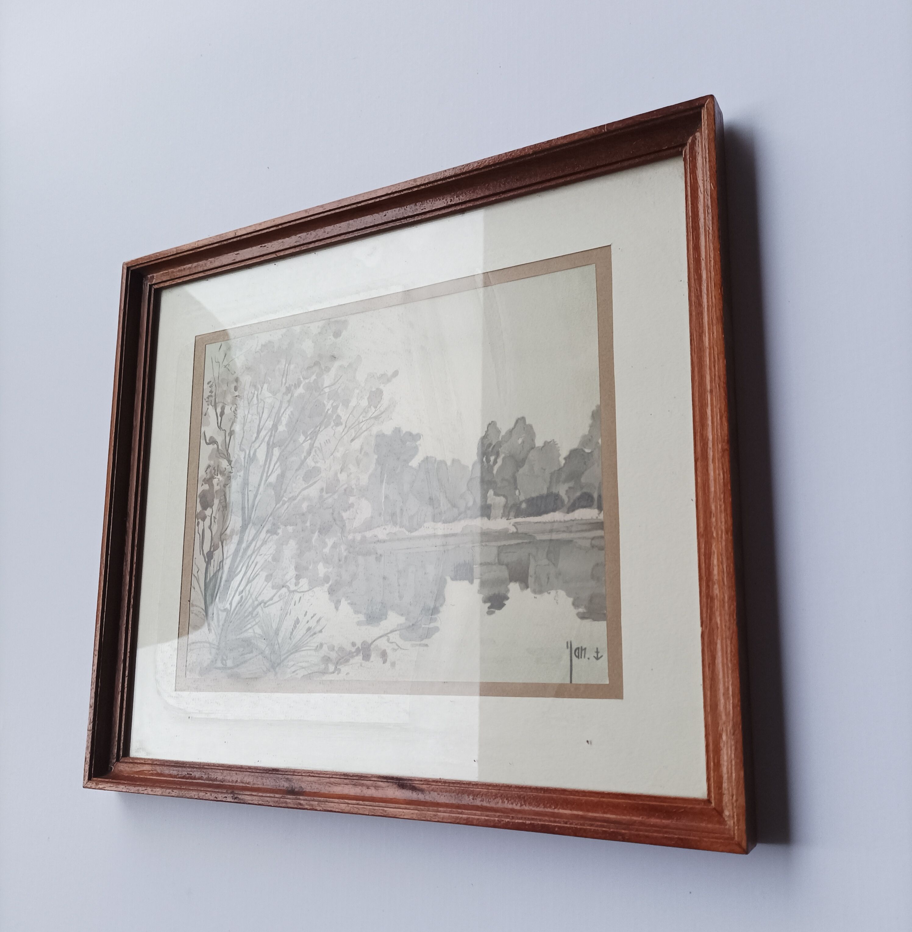 Watercolor landscape of Sologne