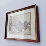 Watercolor landscape of Sologne