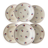 Set of 6 deep plates Badonviller model Jean – Antique crockery