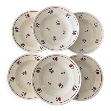 Set of 6 deep plates Badonviller model Jean – Antique crockery