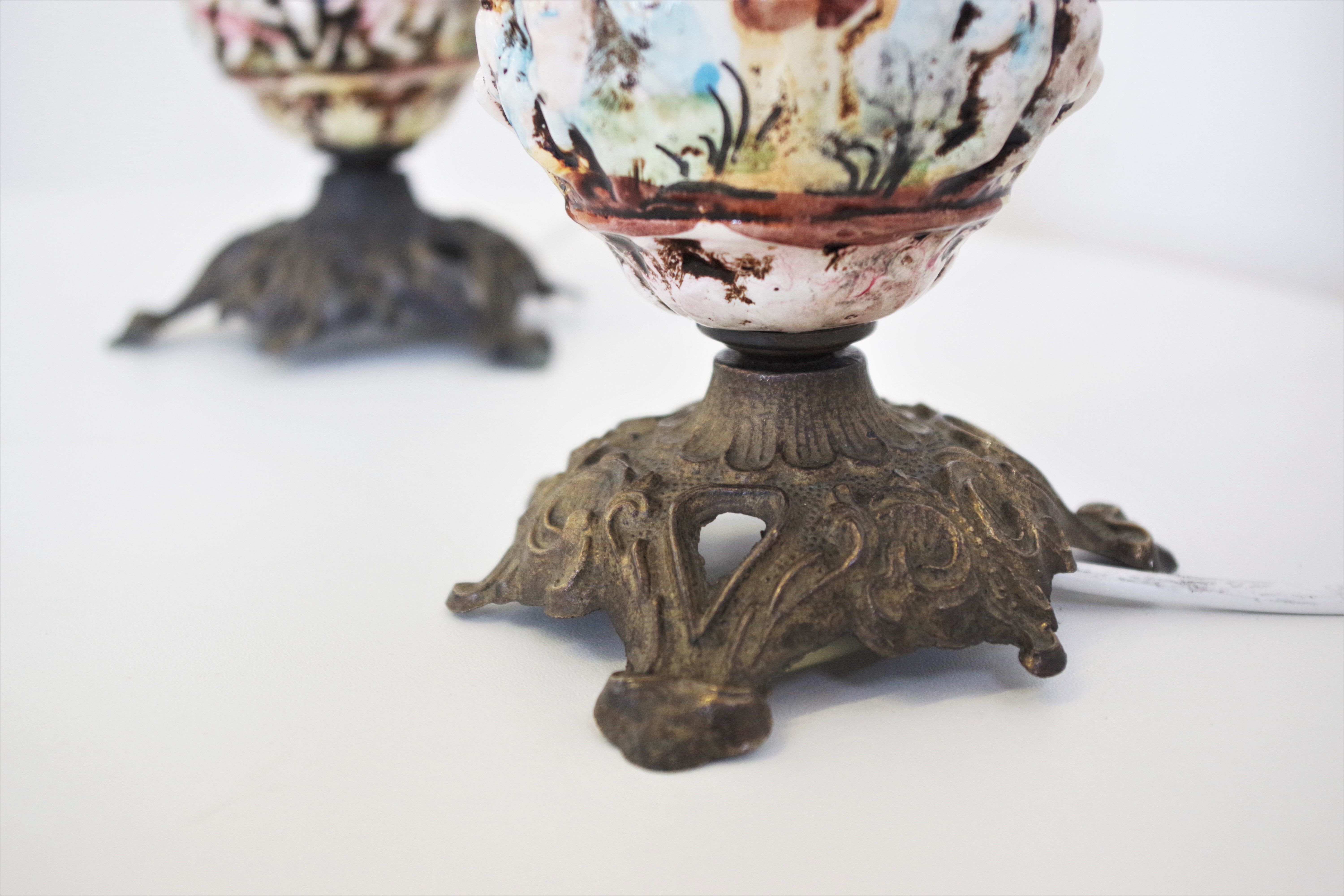 Capodimonte table lamps, 1950s, set of 2