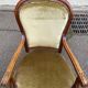 Imperial armchair in oak and beige velvet from the 19th century