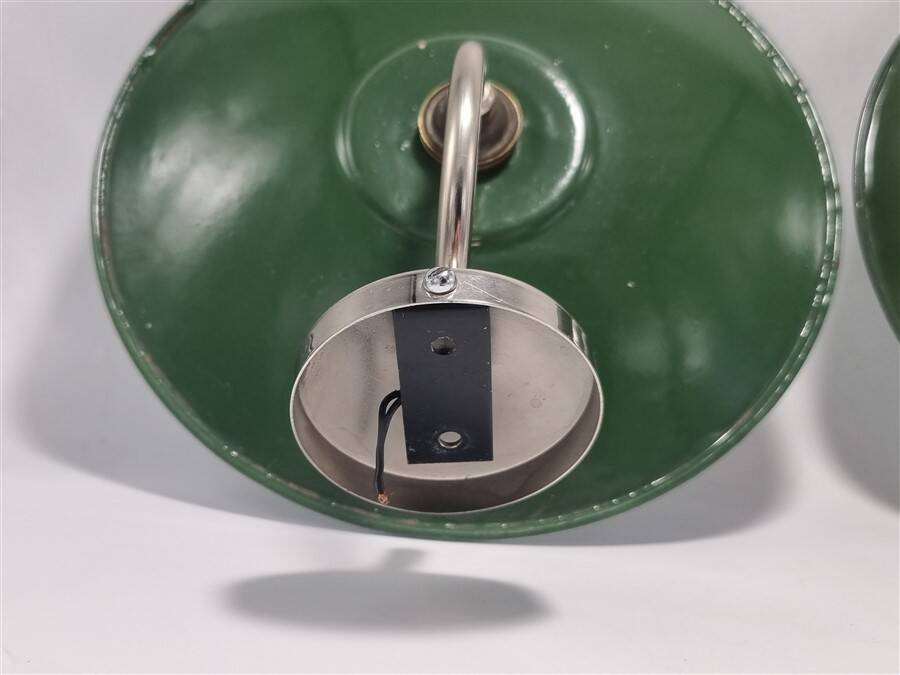 Pair of enamelled sheet metal wall lights