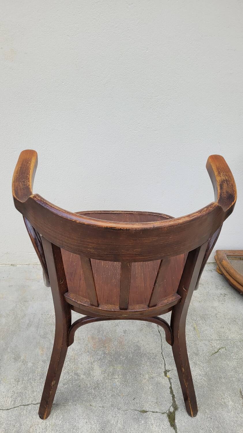 Office chair signed Baumann bistro style curved wood - 1930s