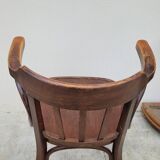 Office chair signed Baumann bistro style curved wood - 1930s