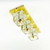 Large Crystal Glass & Brass Wall Lights - Peill & Putzler, Germany, 1970s