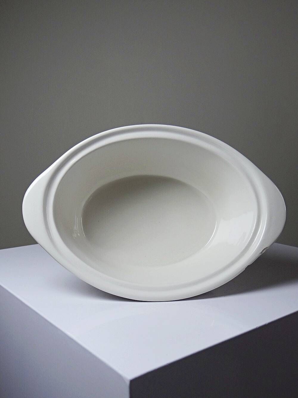 Vintage trompe-l’œil terrine with eggs in white earthenware, 1960s-1980s