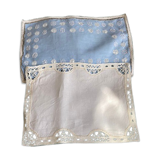 Lot of two old embroidered doilies