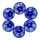 6 small cut glass bowls, vintage cobalt blue salt shaker