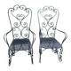 Paire de fauteuils en fer forge noir