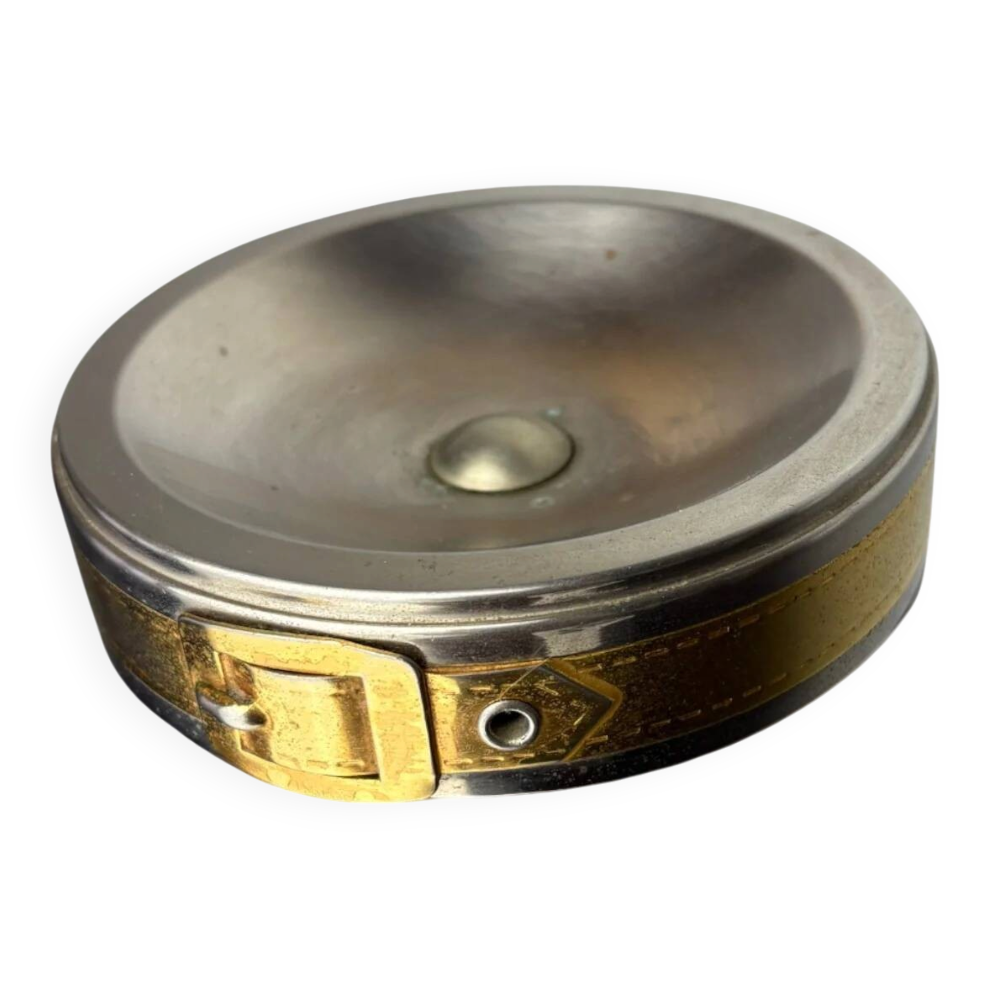 Maria Pergay's style belt buckle ashtray, France, 1970s