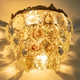 Bakalowits wall sconces, brass and crystal glass, Austria, 1960s