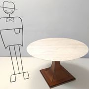 Dining Table with a Portuguese Pink Marble Top in the style of Carlo De Car