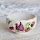 Vintage earthenware bowl with barbotine decoration - Fruit motif