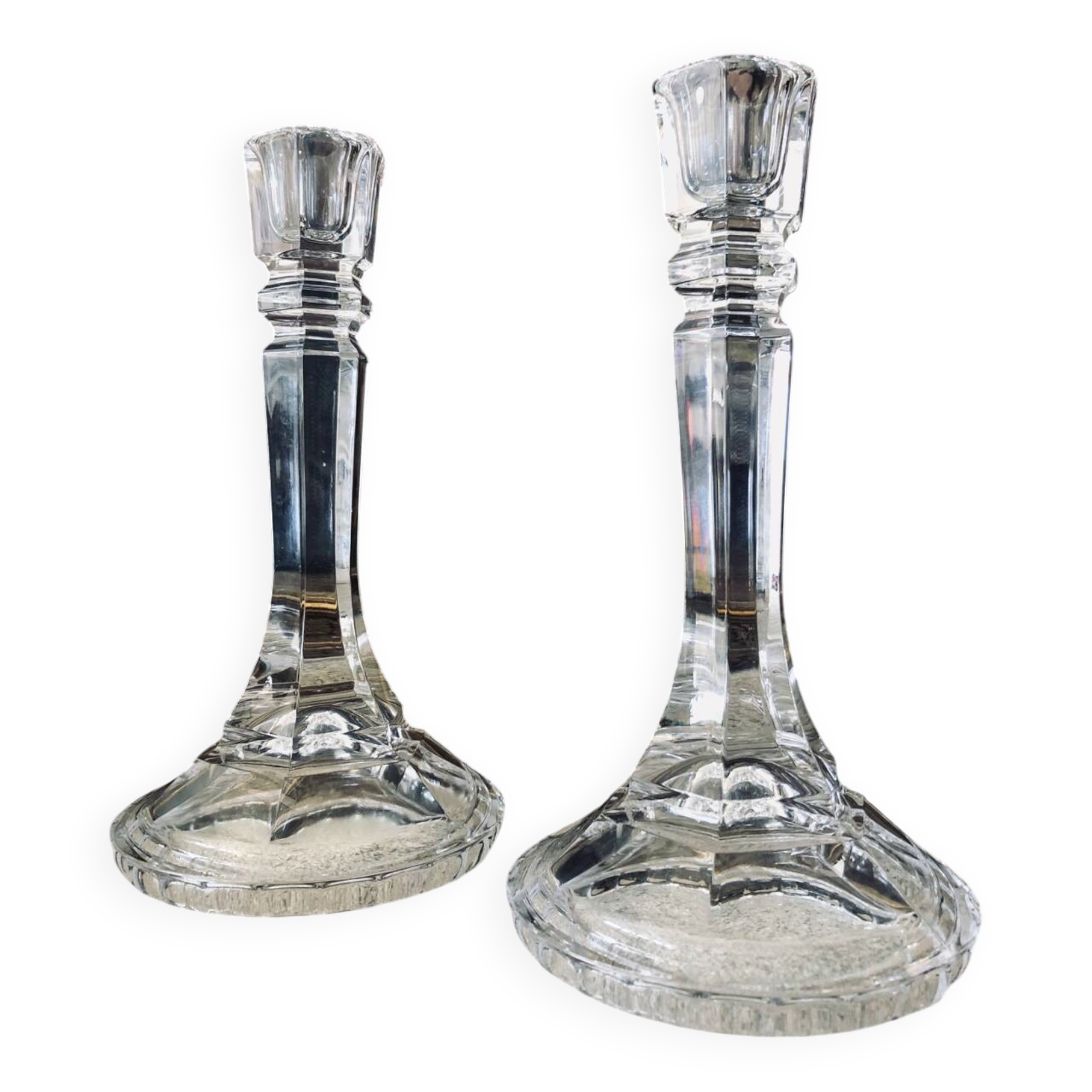Pair of Italian Crystal Candlesticks 1970