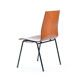 Bended teak plywood stacking chairs on metal construction, Germany, 1960s
