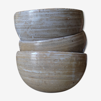 Set of 3 bowls in artisanal sandstone