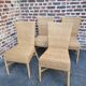 4 dining chairs in natural rattan and woven wicker
