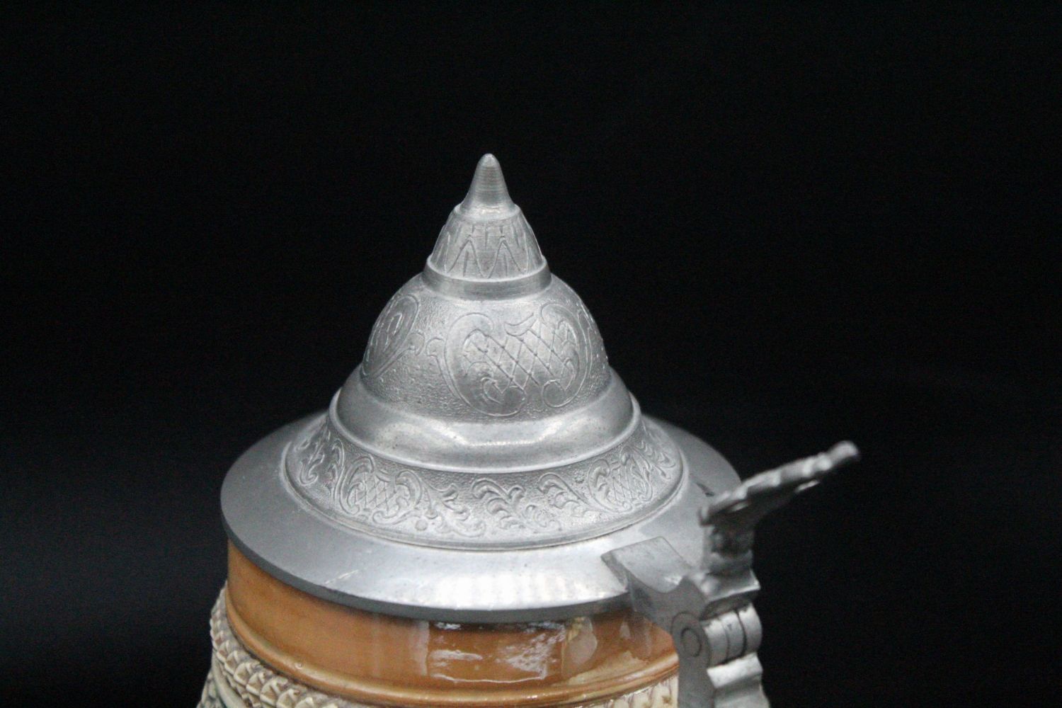 West Germany beer stein mug with lid vintage marzi remy, middle century modern mcm drinkware