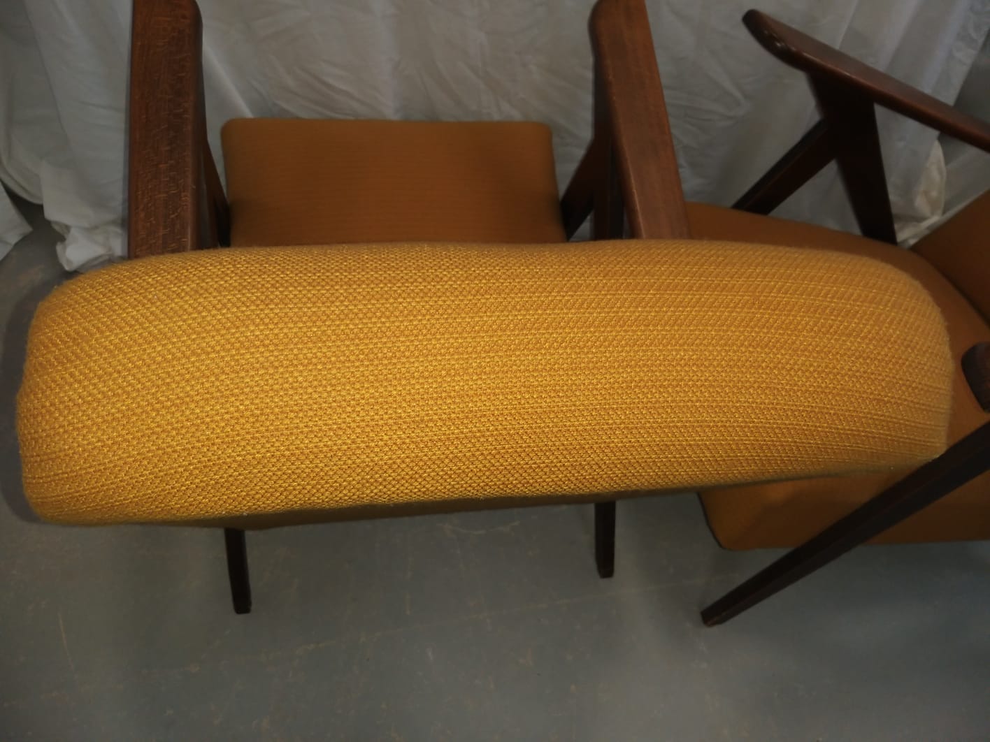 Pair of Scandinavian armchair compass feet 50s
