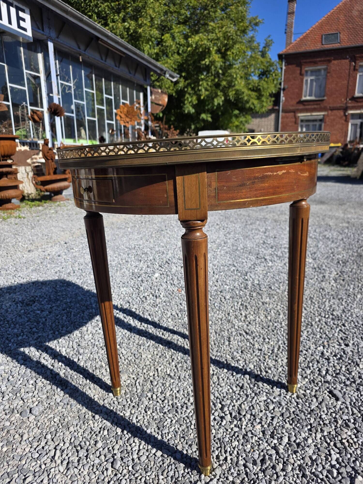 Louis XVI style bouillotte table in mahogany