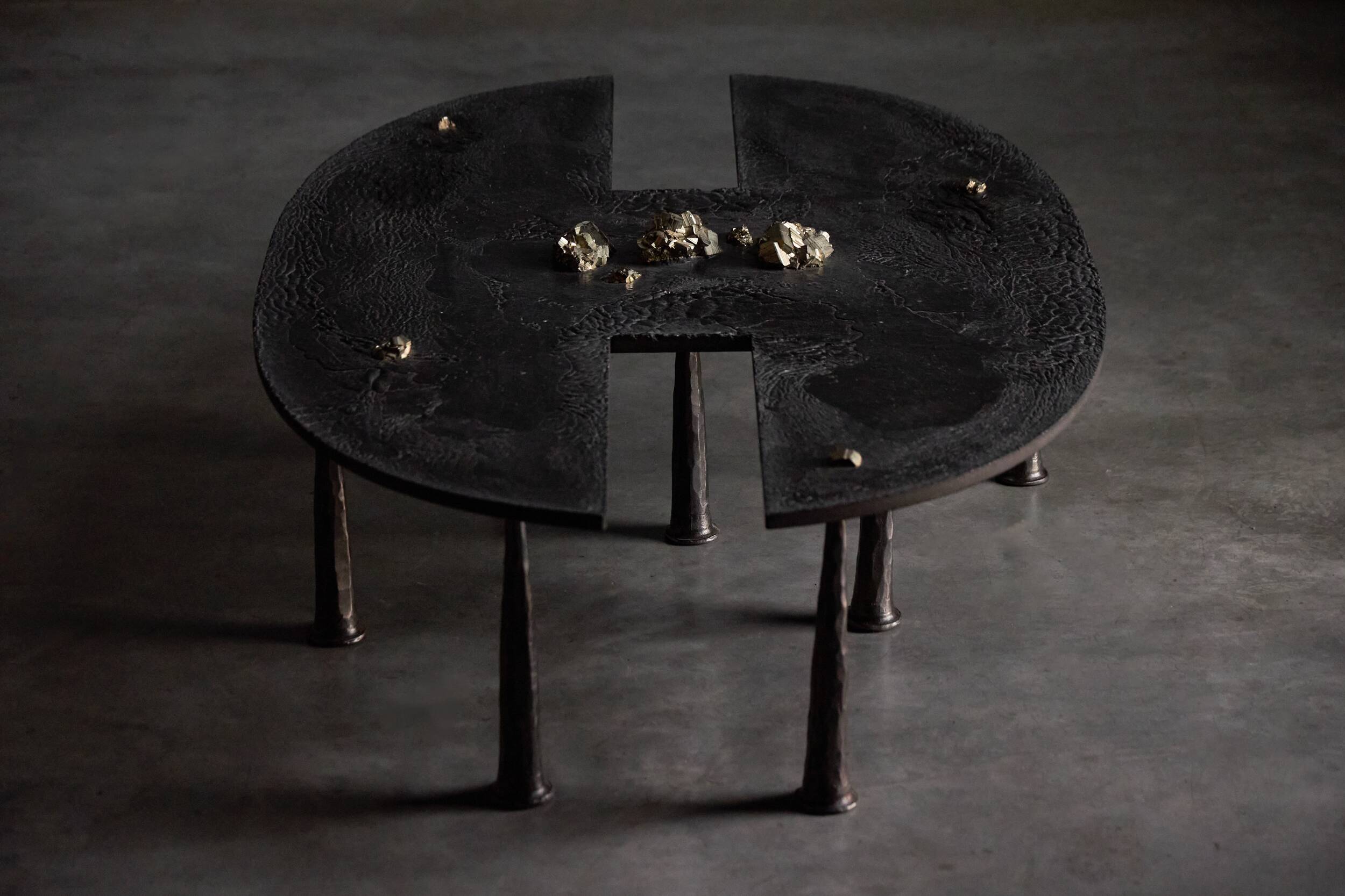 Thomas Serruys iron brutalist coffee table, Belgium, 2019