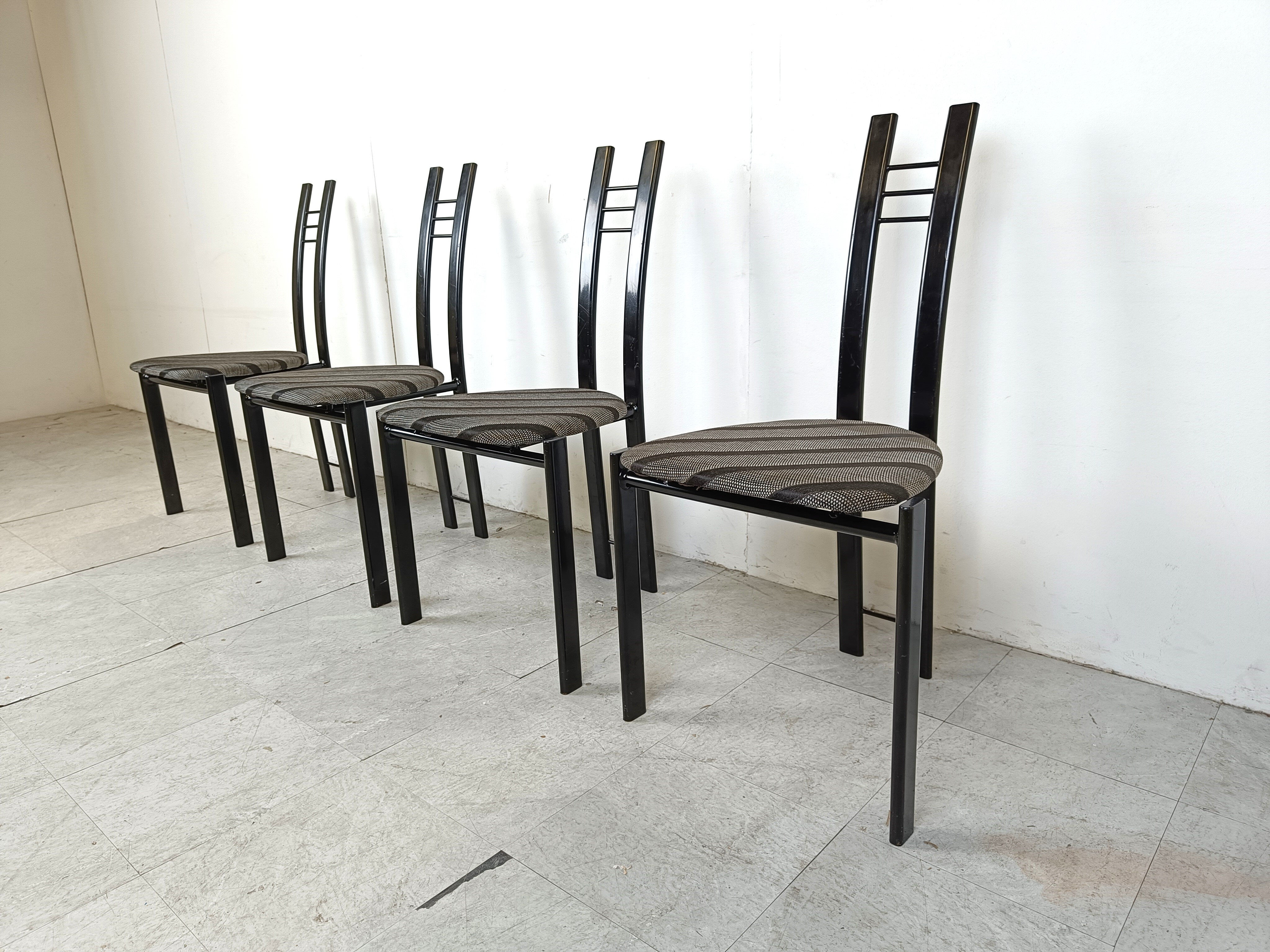 Postmodern dining chairs, 1980s set of 4