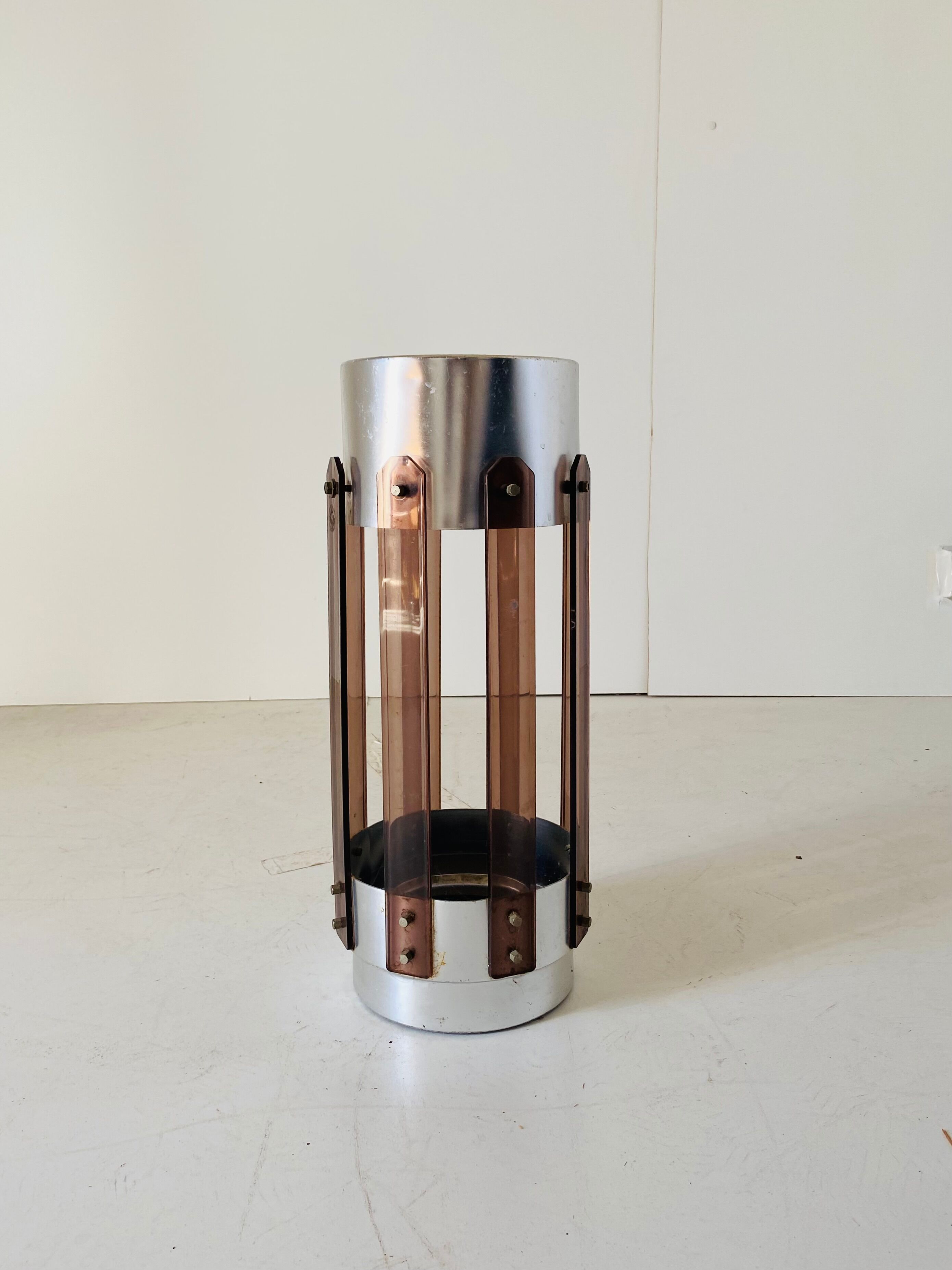 1970s vintage chrome coat and umbrella racks, set of two