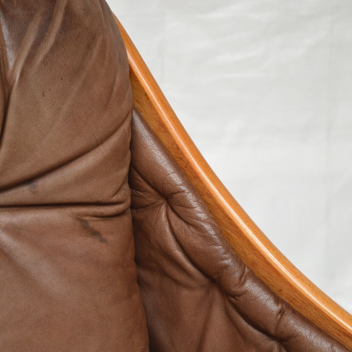 Pair of Danish armchairs in teak and leather 1970