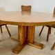 Large solid wood table 140 cm, vintage Scandinavian 70s design