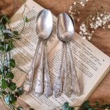 6 small spoons, silver metal 5gr, mix of 2 models, art nouveau style