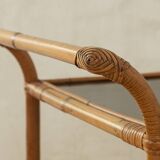 50s Bamboo Serving Trolley
