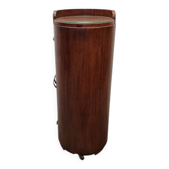 French Art Deco Mahogany round Bar Furniture, 1920/30s