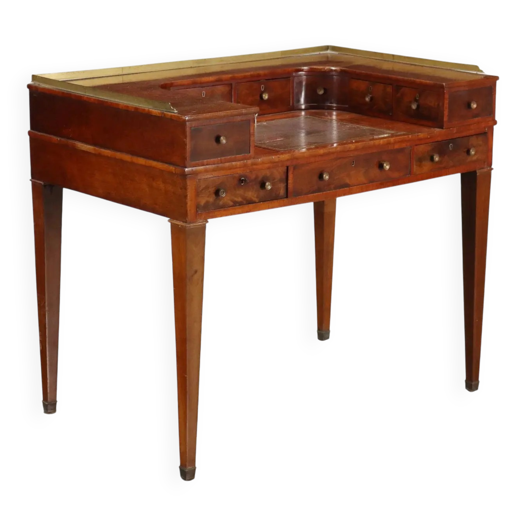 Antique writing desk Carlton House Desk George III '800 mahogany brass