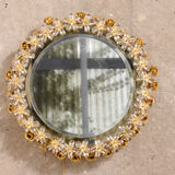 Brass illuminated mirror Made by Palwa, Germany with original label. The large individual
