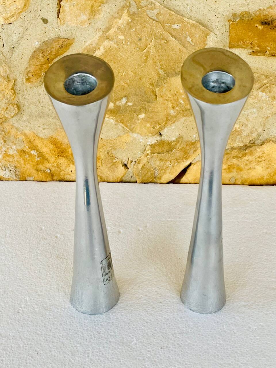 Scandinavian pair of candlesticks by Broste, Copenhagen circa 1970/1980.
