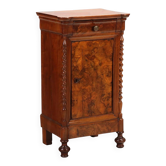 Table de chevet ancienne Louis-Philippe en noyer, Italie, XIXe siècle