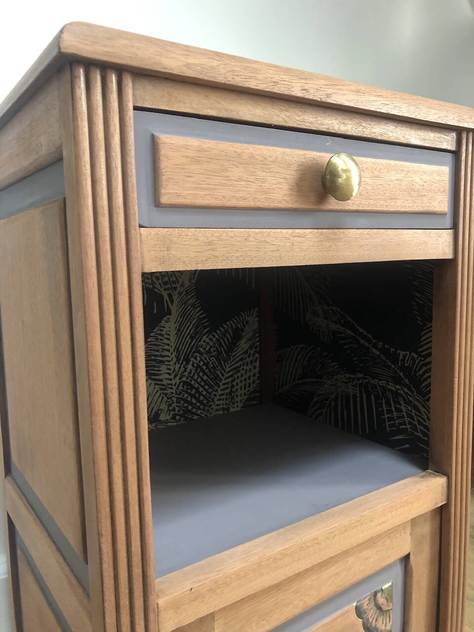 Adorable wooden bedside table
