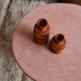 Modern brown colored ceramic candle holder