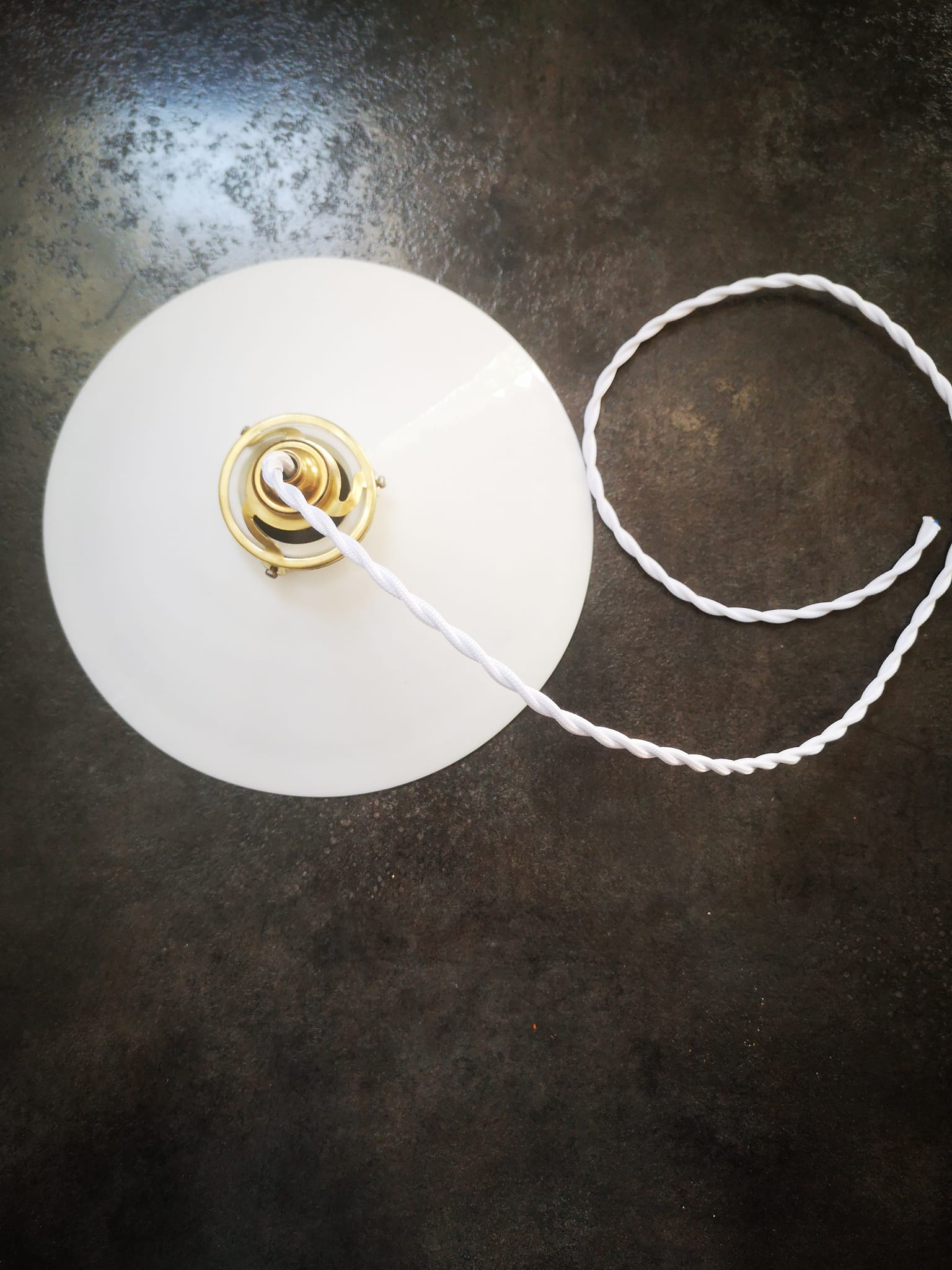 Lampshade opaline white art deco 1930 pendant lamp