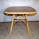 Vintage wicker rattan lounge coffee table