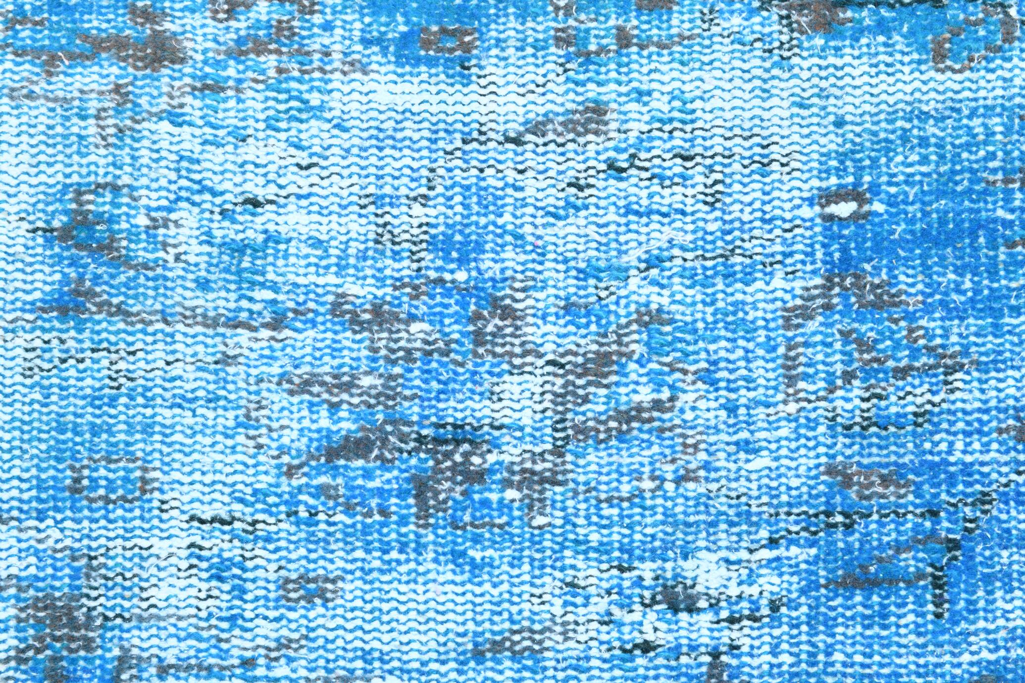 2x9 di̇stressed blue oushak runner rug, 282x75cm