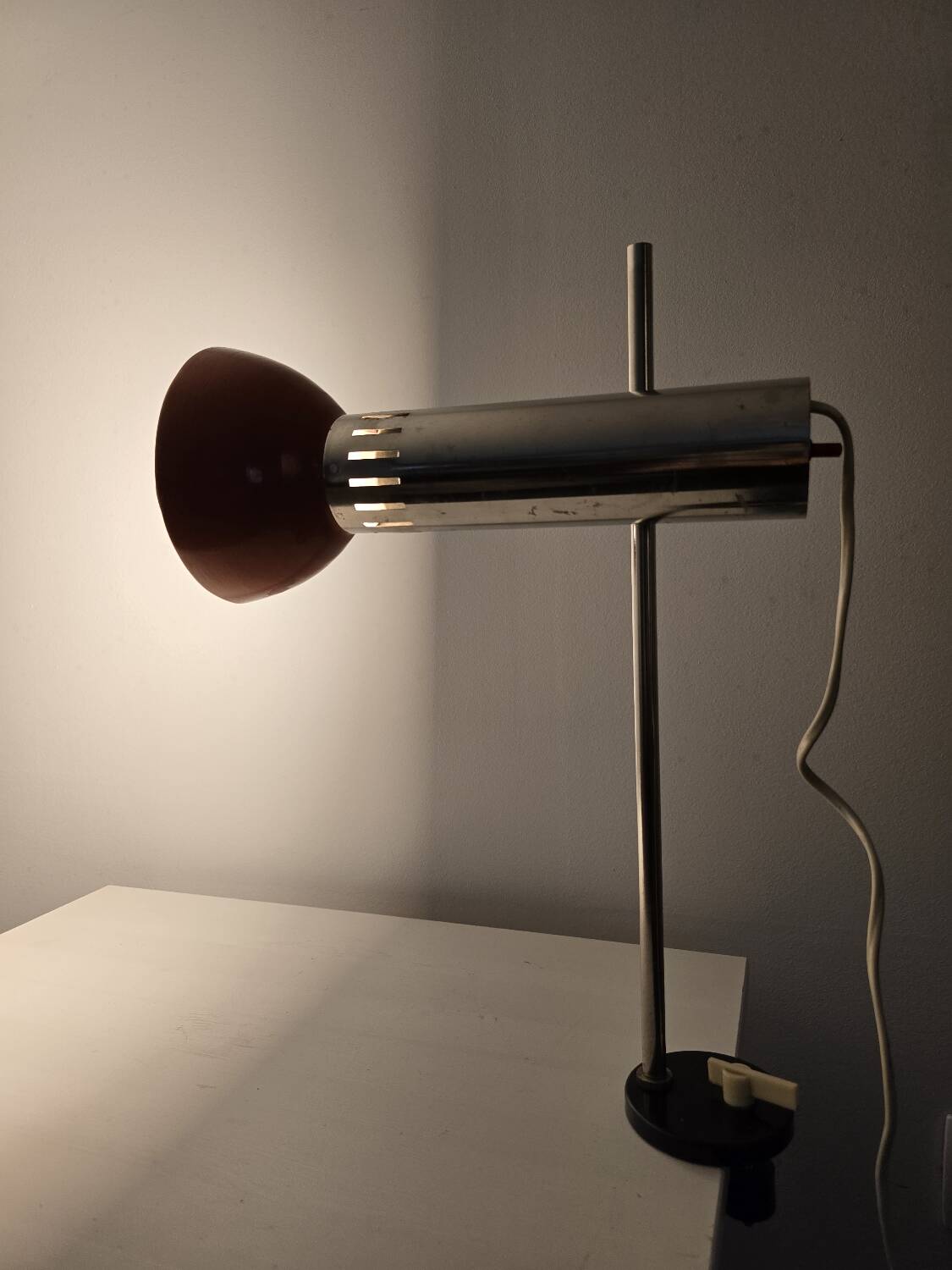 Lampe de bureau chromée Space Age, années 70