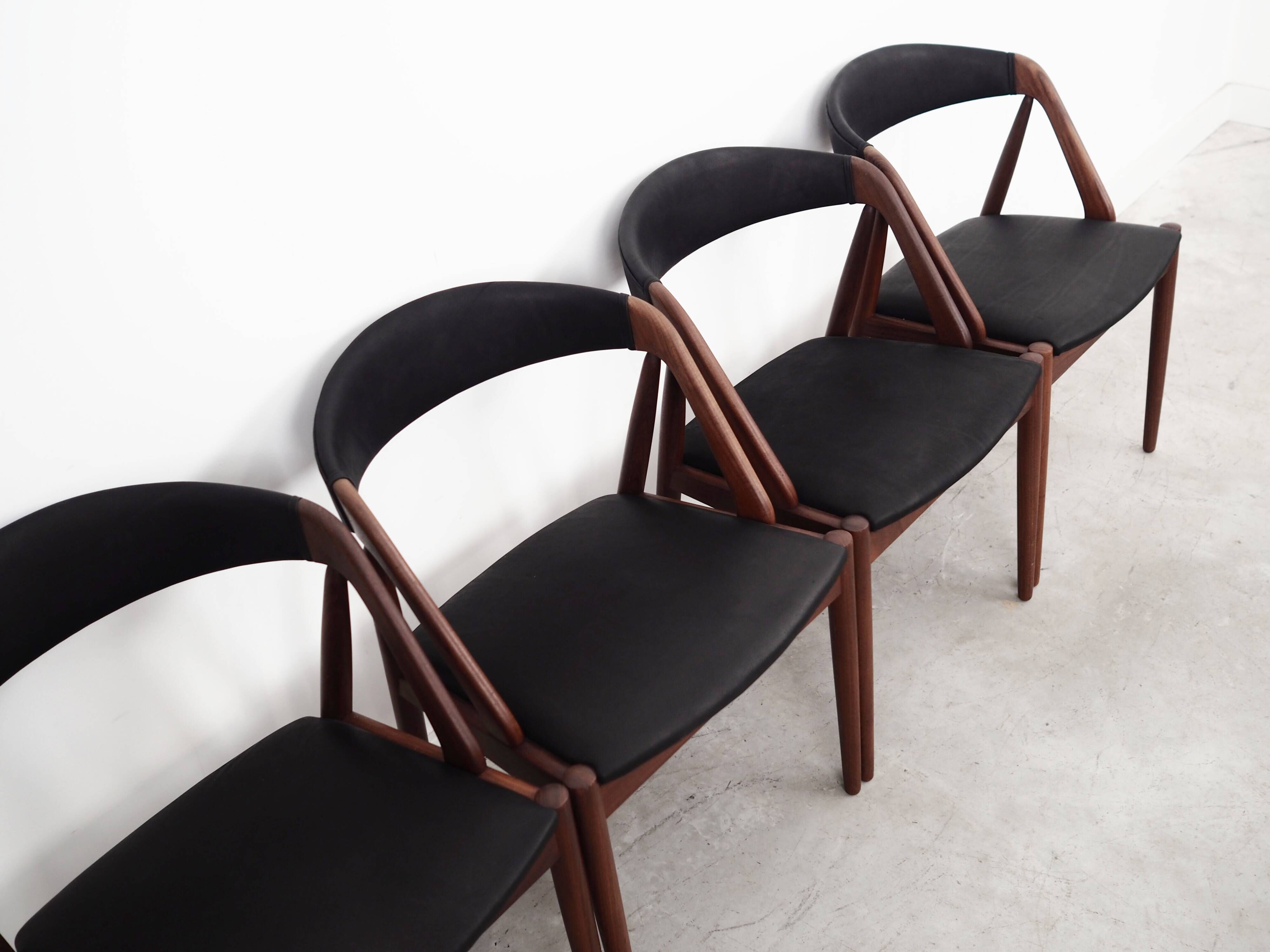 Set of four teak chairs, Danish design, 1970s, designer: Kai Kristiansen