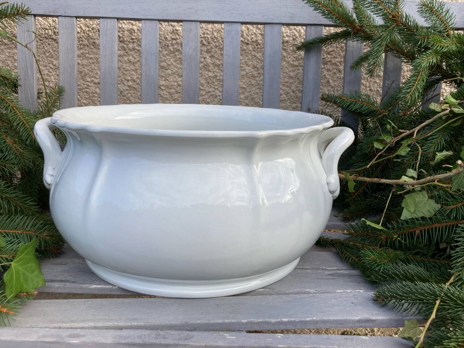 Antique Sarreguemines jardinière in porcelain