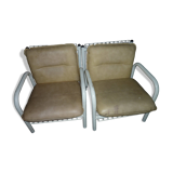 pair of iron armchairs