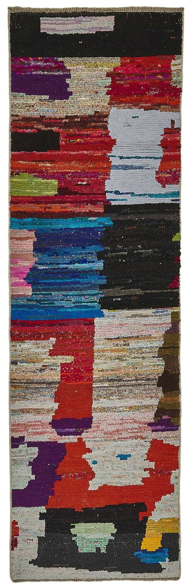 Handwoven Turkish Recycled Boho Rug 89 cm x 318 cm