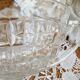 Hollow dish on piedouche with 2 glass handles