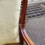 Imperial armchair in oak and beige velvet from the 19th century