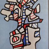 Silkscreen print after Jean Dubuffet, framed, 1970s, 23 x 31 cm